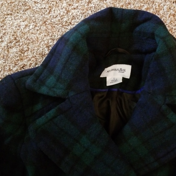 St. John's Bay green and blue pea coat! - Picture 2 of 9